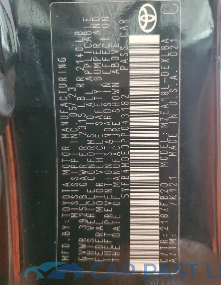 5YFB4MDE0PP043182# 13