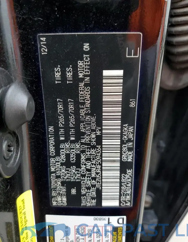 JTEZU5JR4F5094364# 12