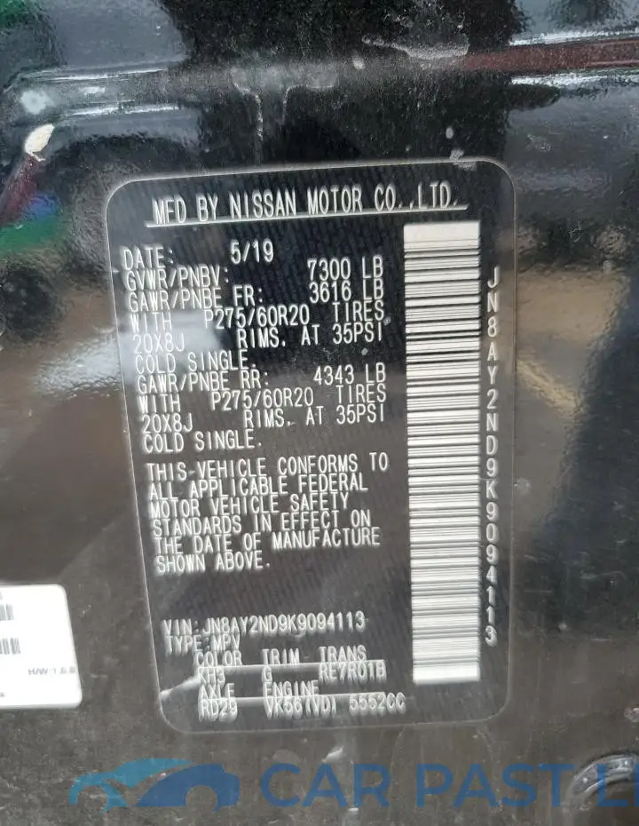 JN8AY2ND9K9094113# 13