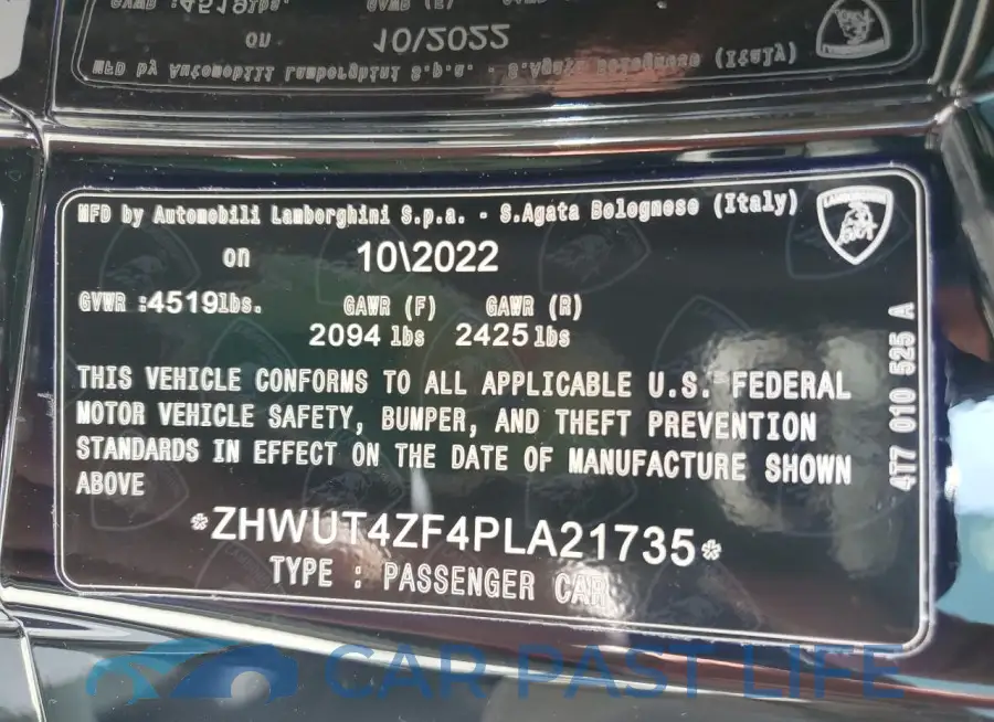 ZHWUT4ZF4PLA21735# 13