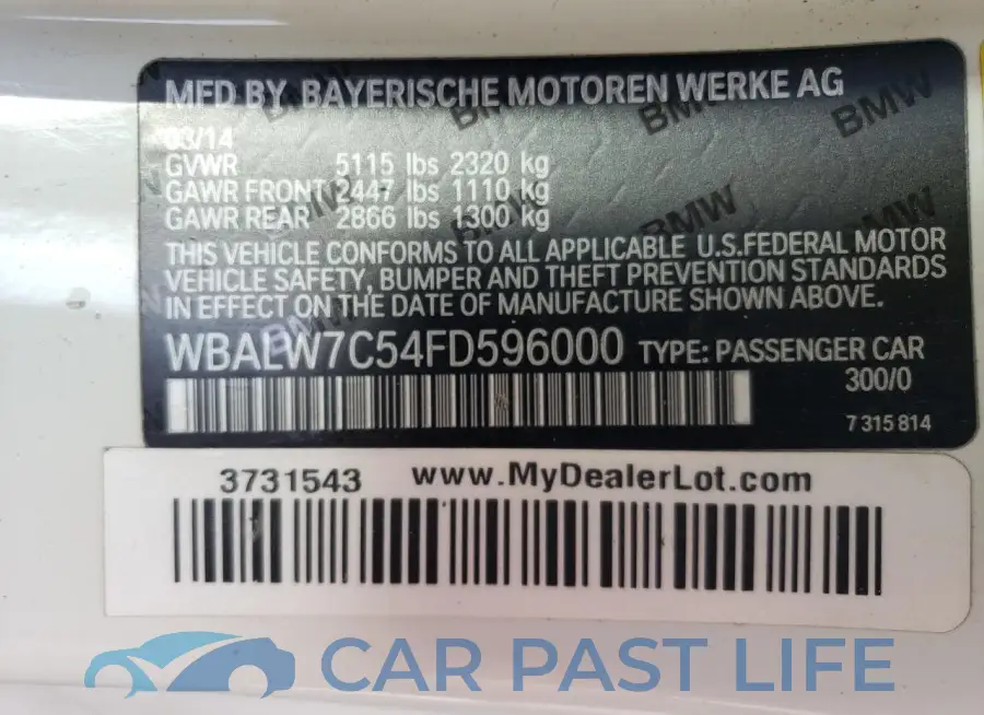 WBALW7C54FD596000# 12