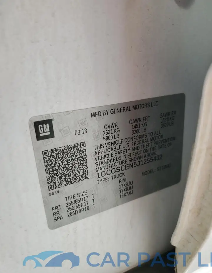 1GCGSCEN5J1255432# 12