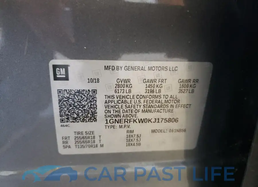 1GNERFKW0KJ175806# 14