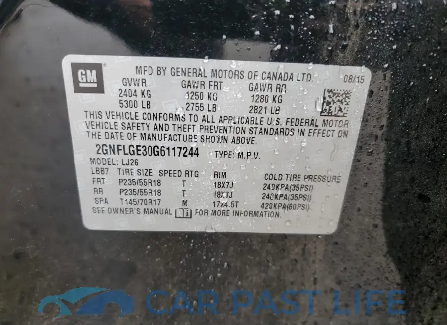 2GNFLGE30G6117244# 13
