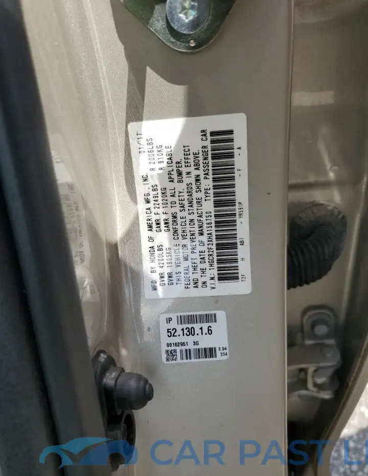 1HGCR2F3XHA156750# 12