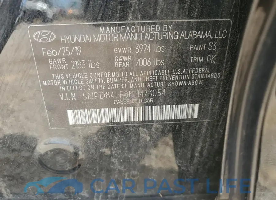 5NPD84LF8KH473054# 12