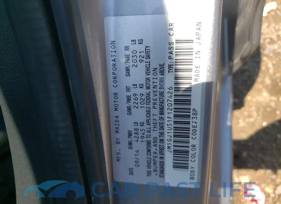 JM1GJ1U51F1207426# 12