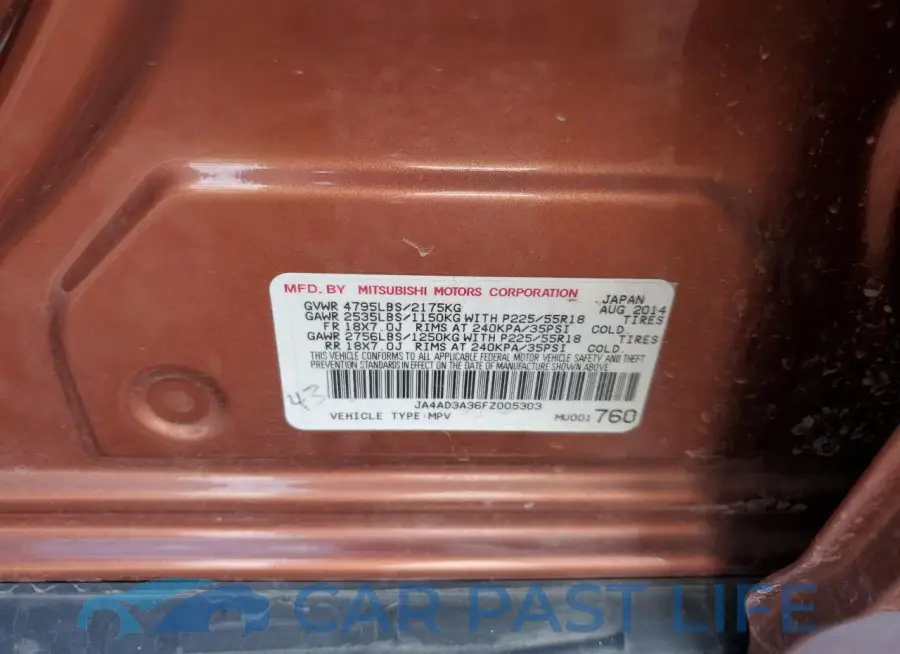 JA4AD3A36FZ005303# 12