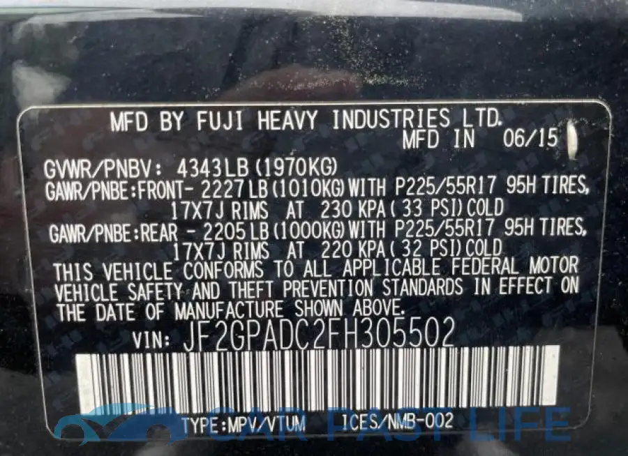 JF2GPADC2FH305502# 10