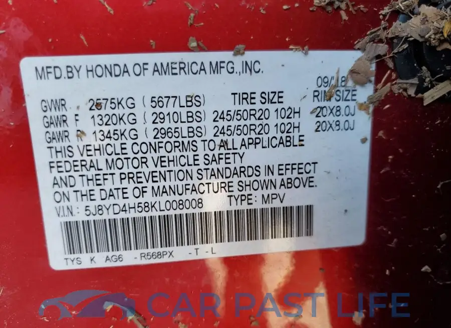 5J8YD4H58KL008008# 13