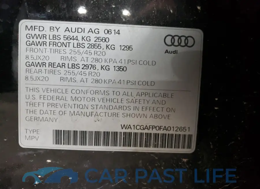 WA1CGAFP0FA012651# 13