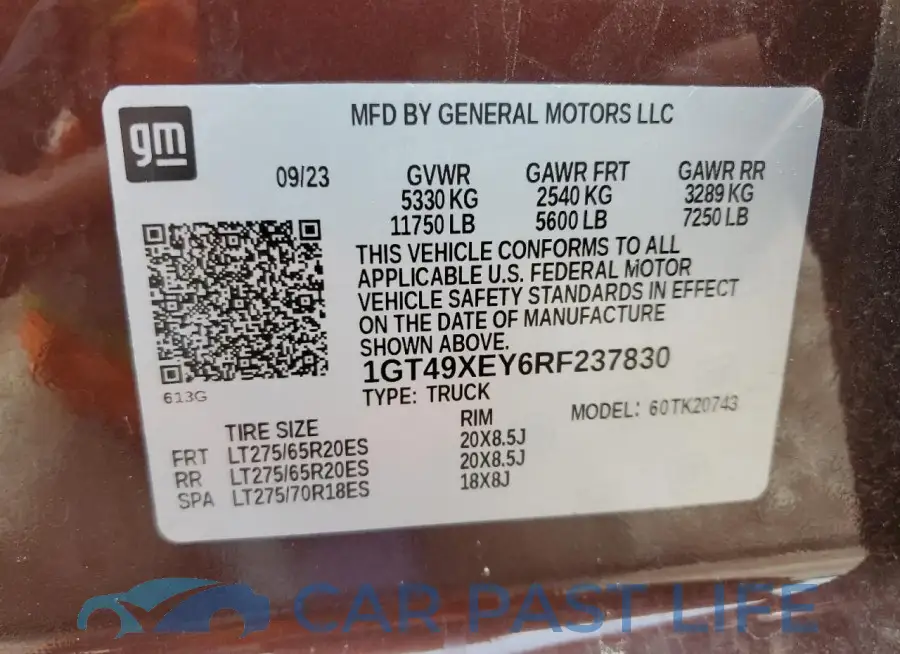 1GT49XEY6RF237830# 13