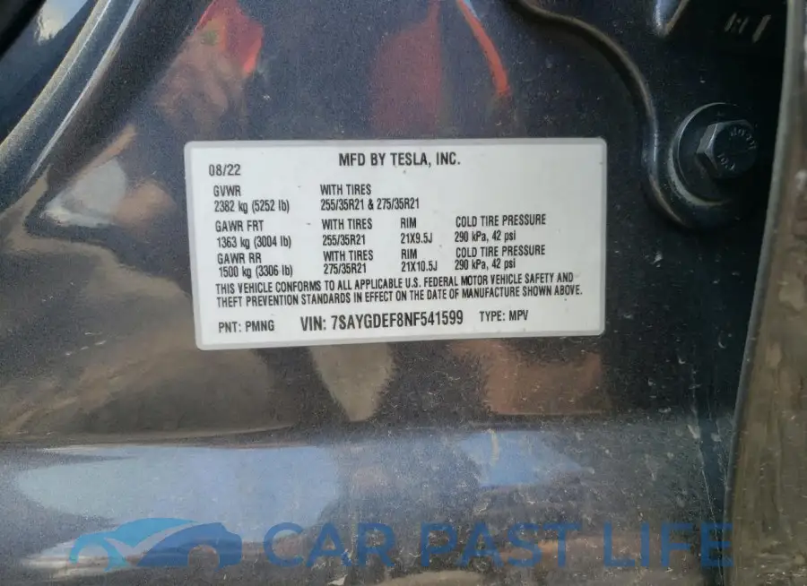 7SAYGDEF8NF541599# 13