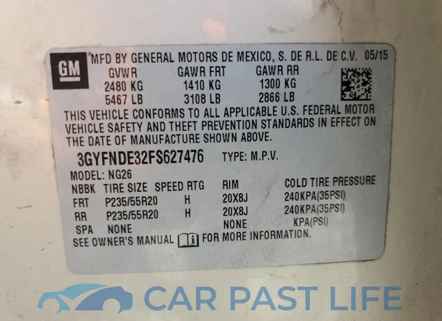 3GYFNDE32FS627476# 14