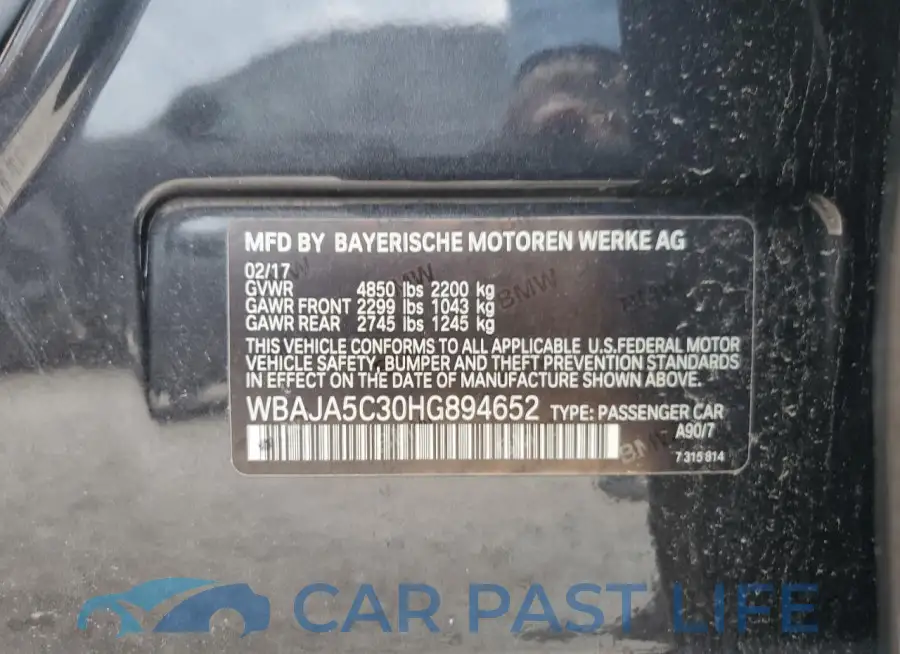 WBAJA5C30HG894652# 12