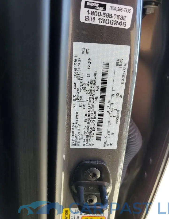 1FTFW1ED3NFA30138# 12