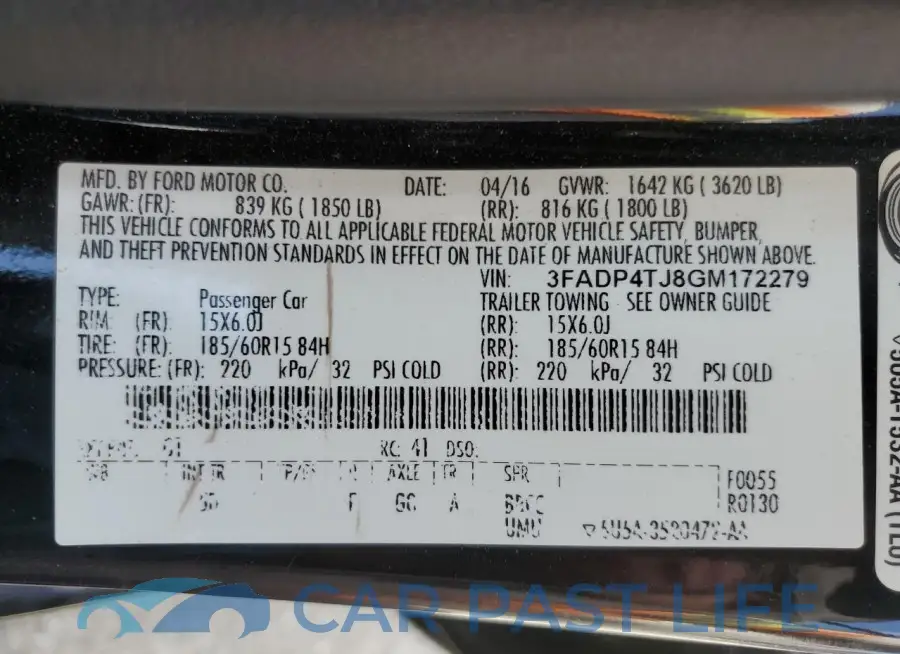 3FADP4TJ8GM172279# 12
