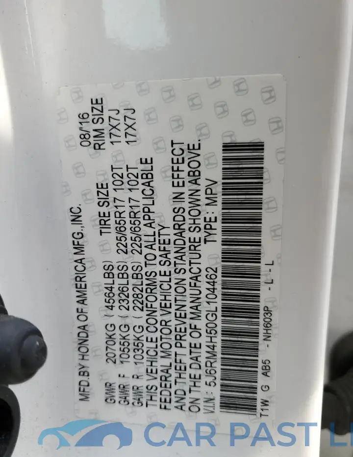 5J6RM4H50GL104462# 14