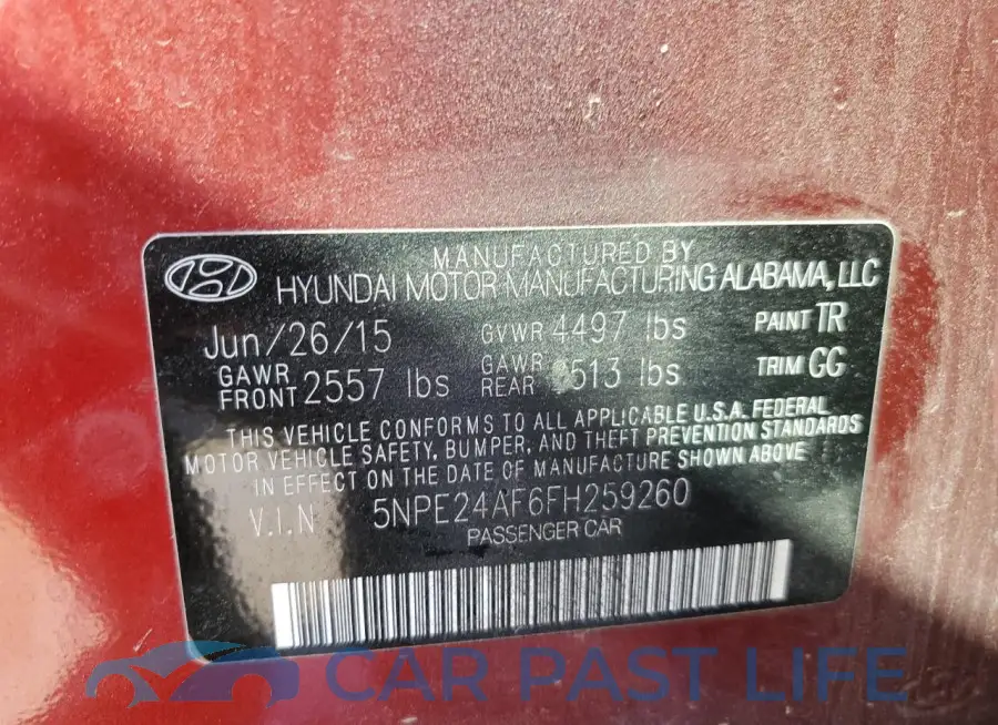 5NPE24AF6FH259260# 12