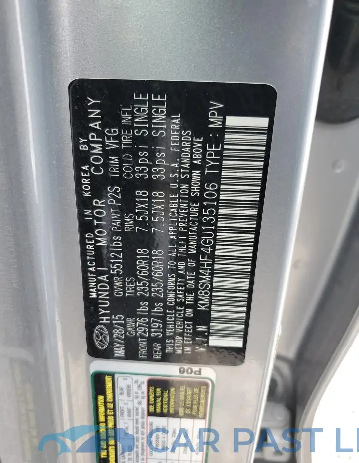 KM8SM4HF4GU135106# 14