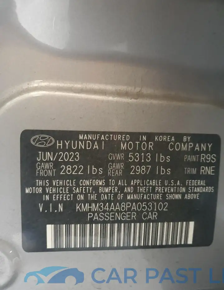 KMHM34AA8PA053102# 12