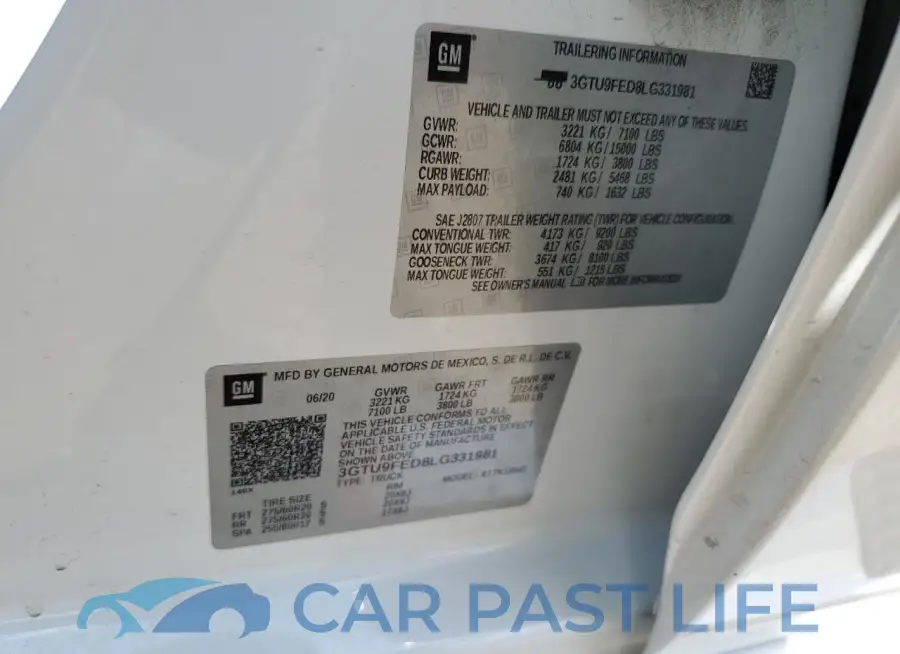 3GTU9FED8LG331981# 13