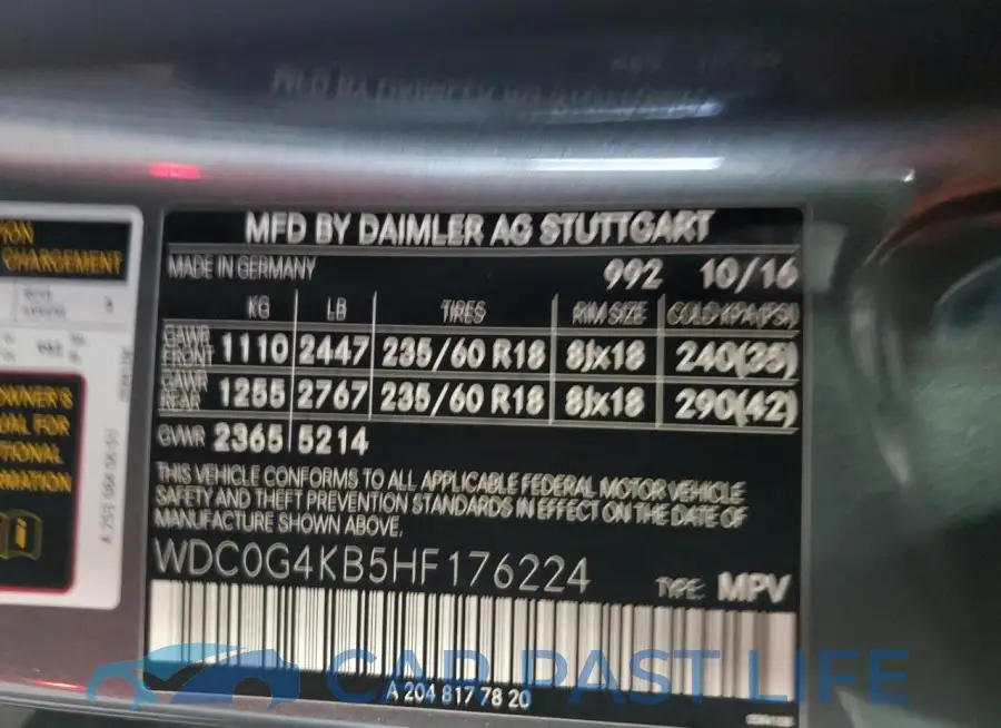 WDC0G4KB5HF176224# 13