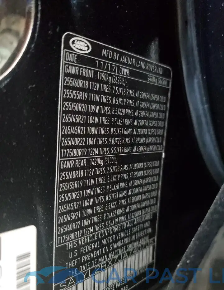 SALYL2RX7JA740705# 13