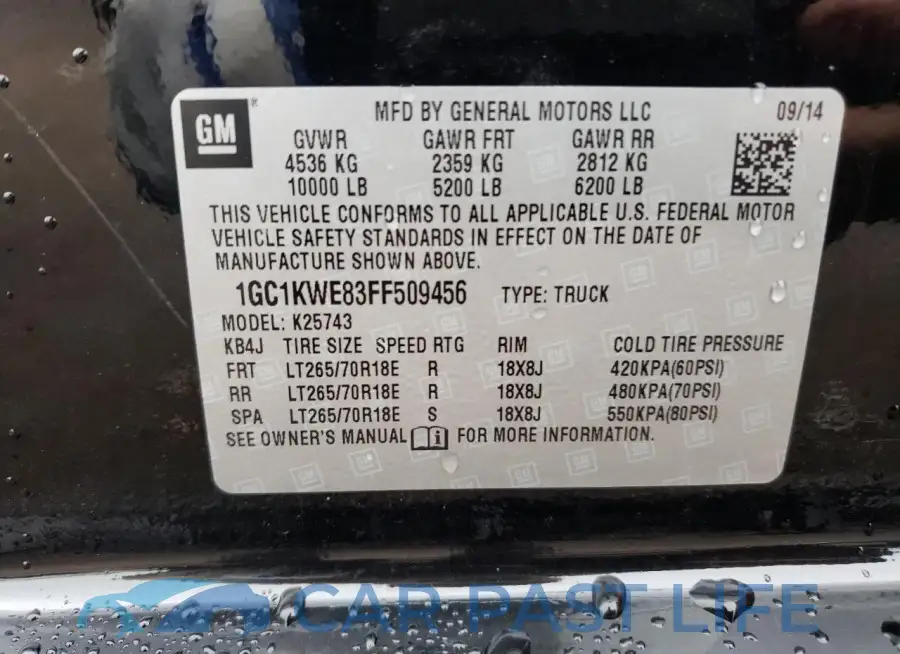1GC1KWE83FF509456# 12