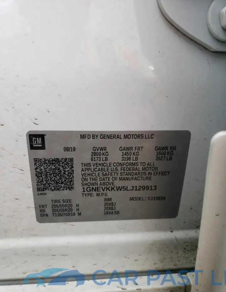 1GNEVKKW5LJ129913# 13
