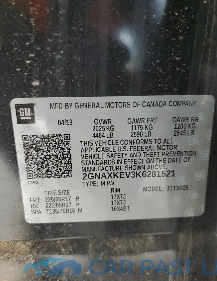 2GNAXKEV3K6281521# 12