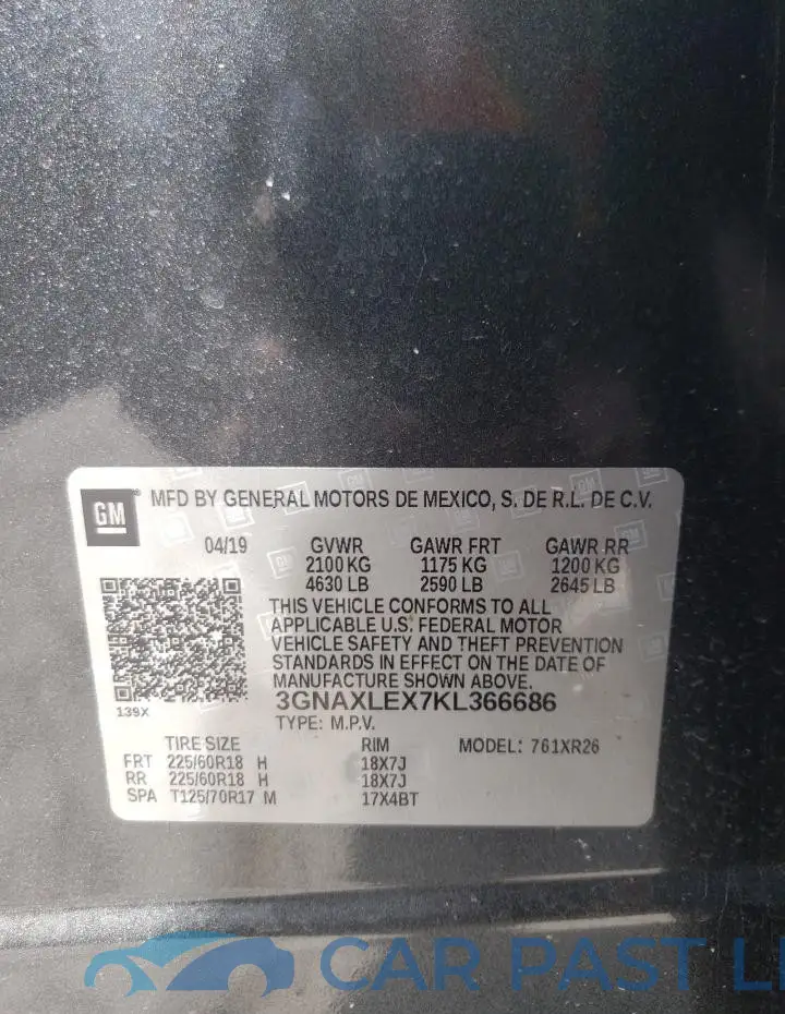 3GNAXLEX7KL366686# 13
