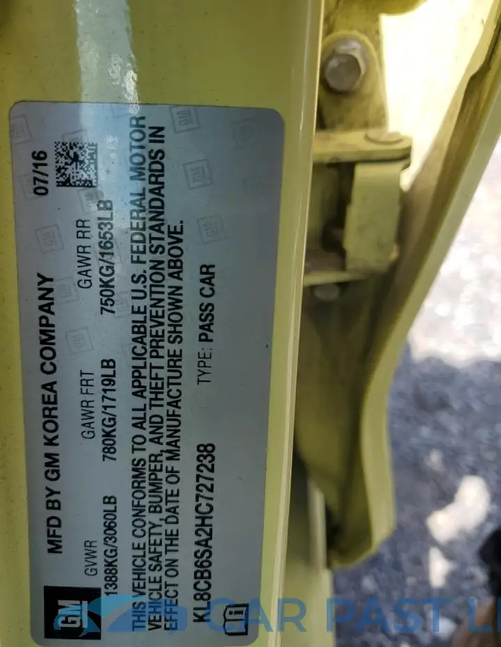 KL8CB6SA2HC727238# 12