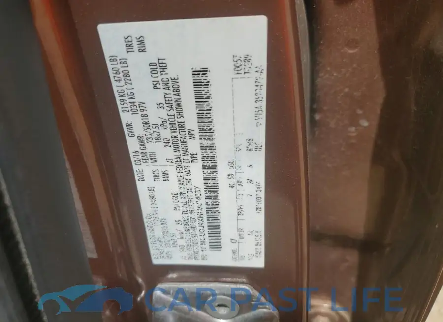 1FMCU0J9XHUA04667# 13