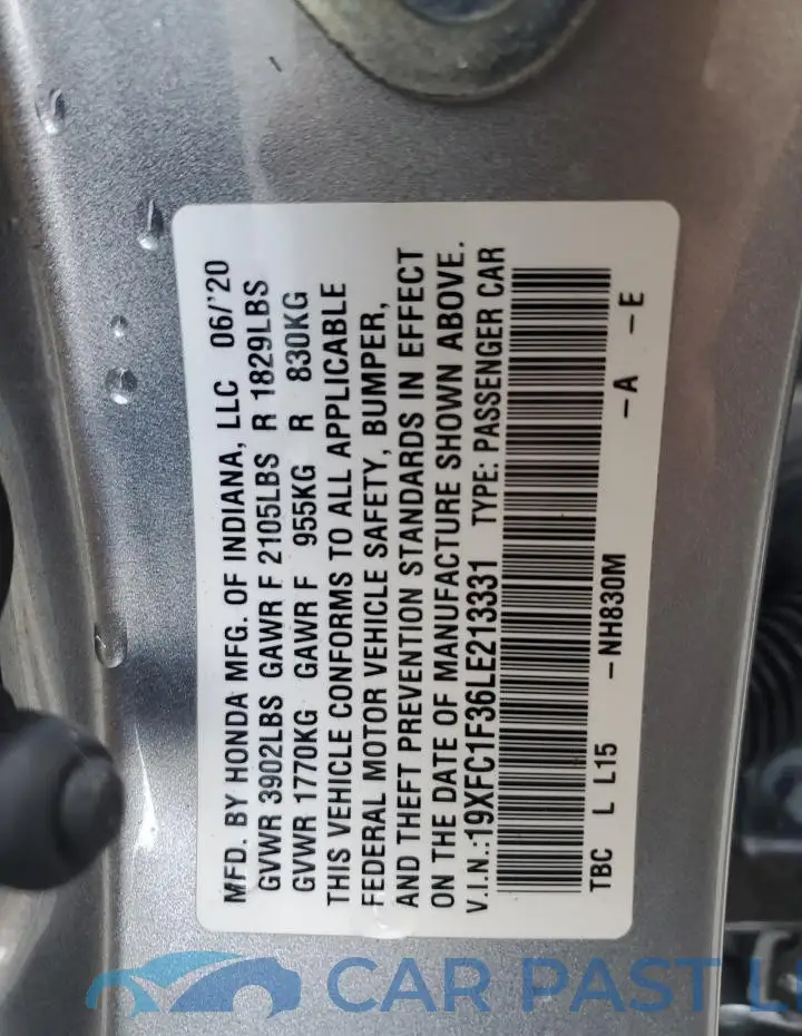 19XFC1F36LE213331# 13