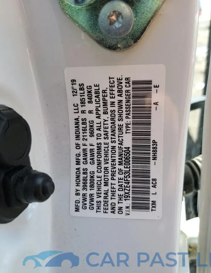 19XZE4F53LE006504# 13
