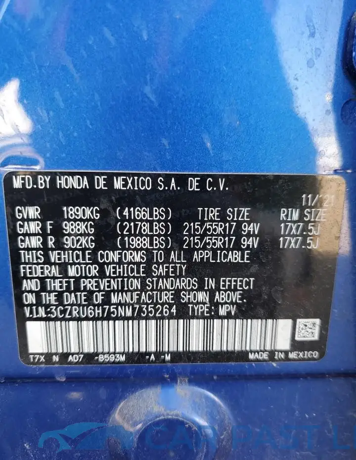 3CZRU6H75NM735264# 12