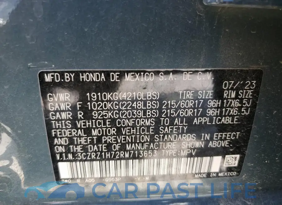 3CZRZ1H72RM713653# 13