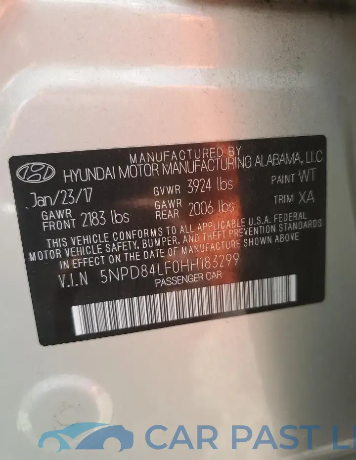 5NPD84LF0HH183299# 12