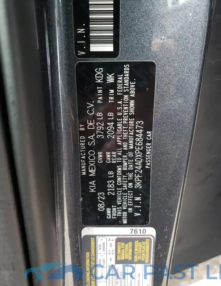 3KPF24ADXPE684473# 12