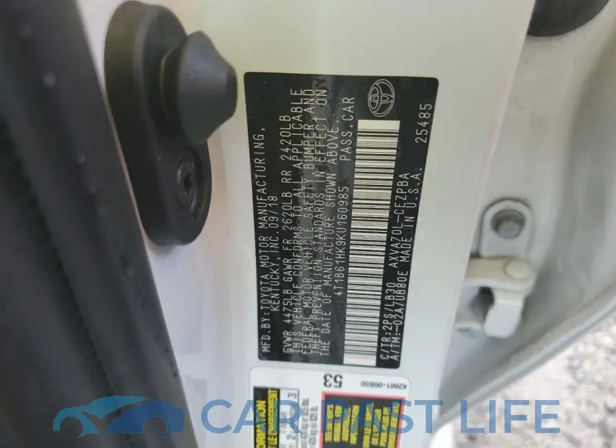 4T1B61HK9KU160985# 12