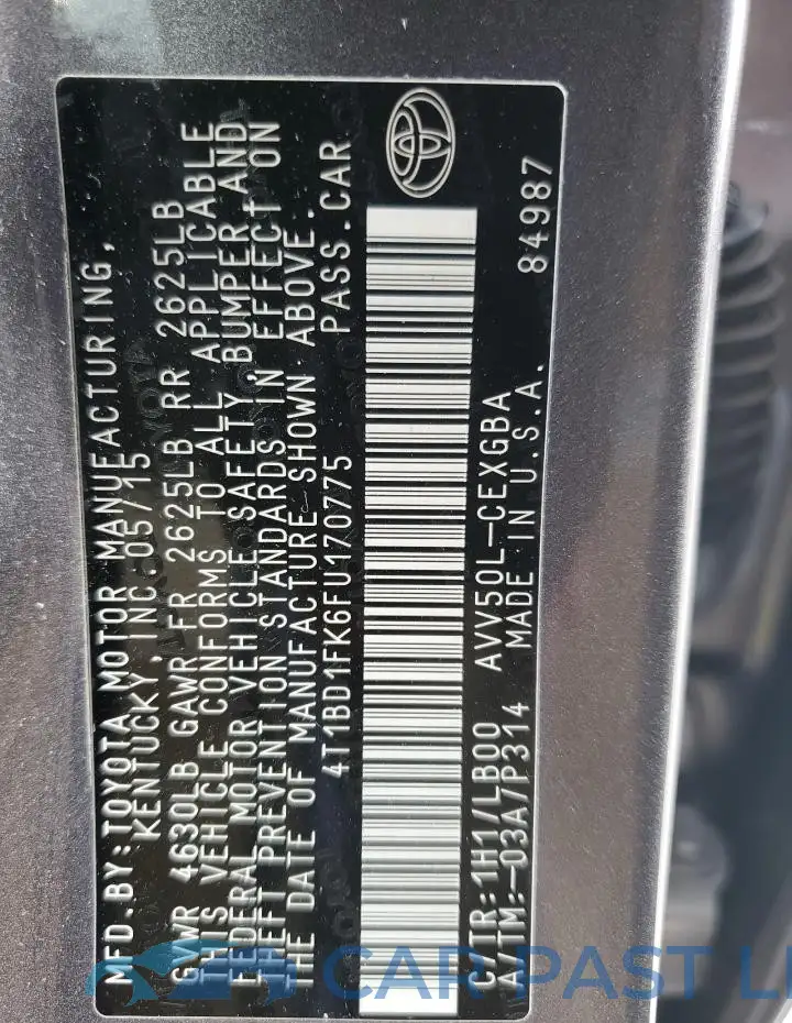 4T1BD1FK6FU170775# 13