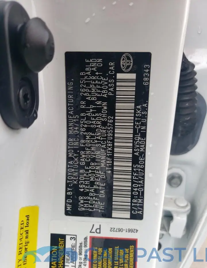 4T1BF1FK8FU955762# 12