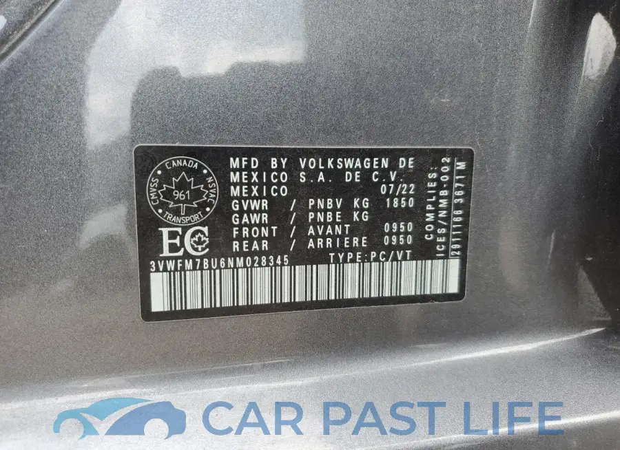 3VWFM7BU6NM028345# 13