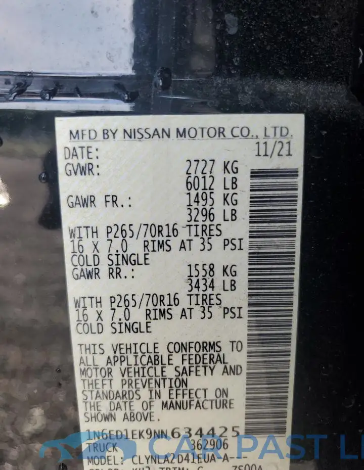 1N6ED1EK9NN634425# 12