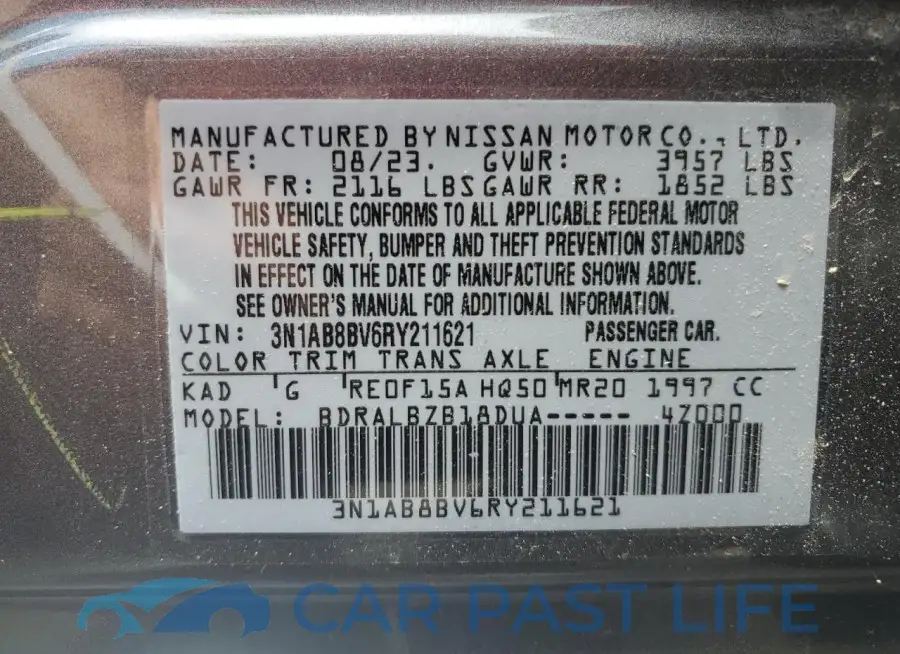 3N1AB8BV6RY211621# 12