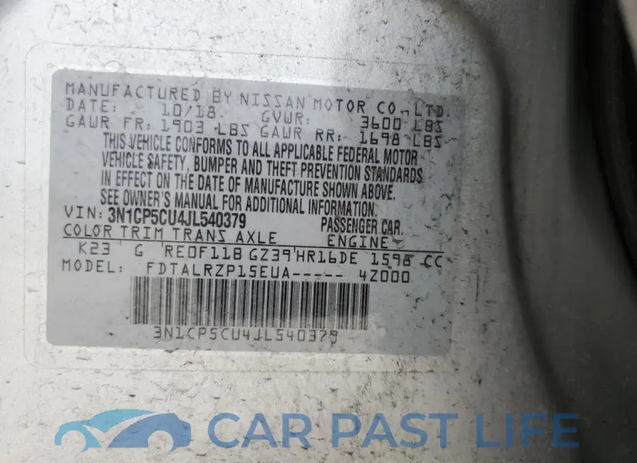3N1CP5CU4JL540379# 13