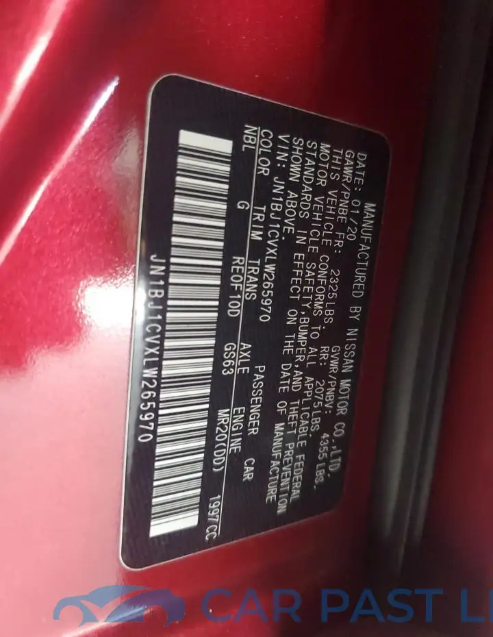 JN1BJ1CVXLW265970# 14