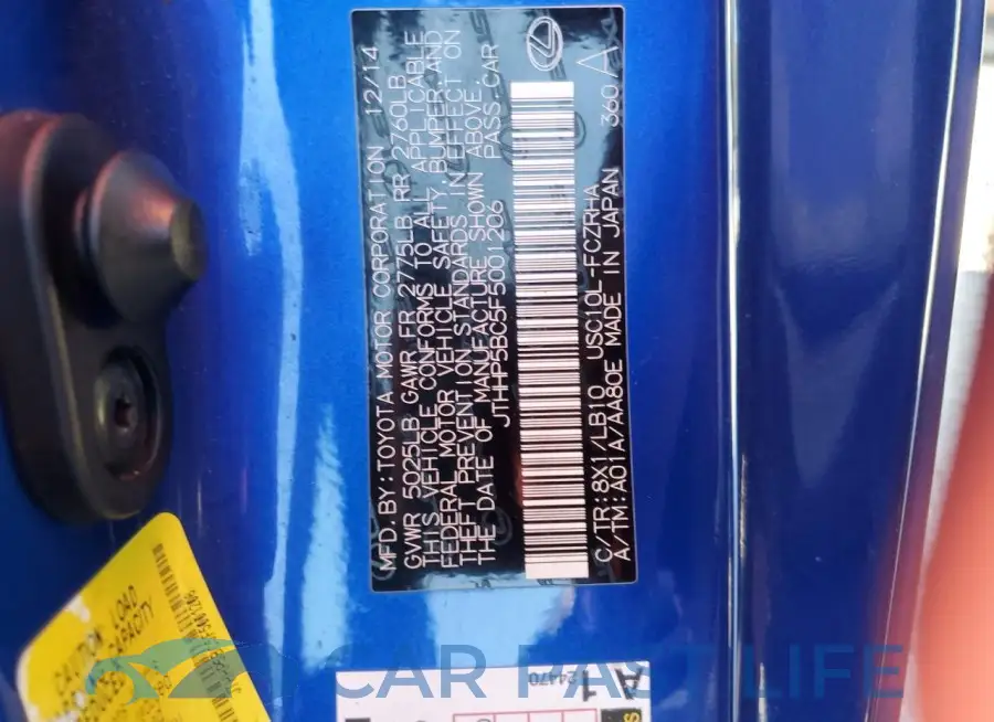 JTHHP5BC5F5001206# 12