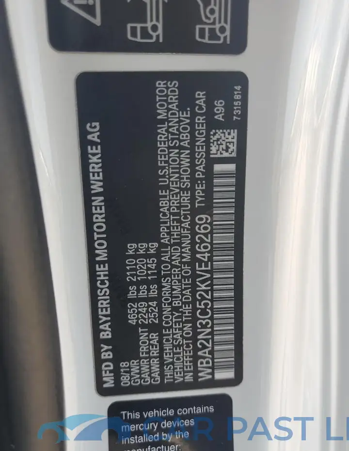 WBA2N3C52KVE46269# 12